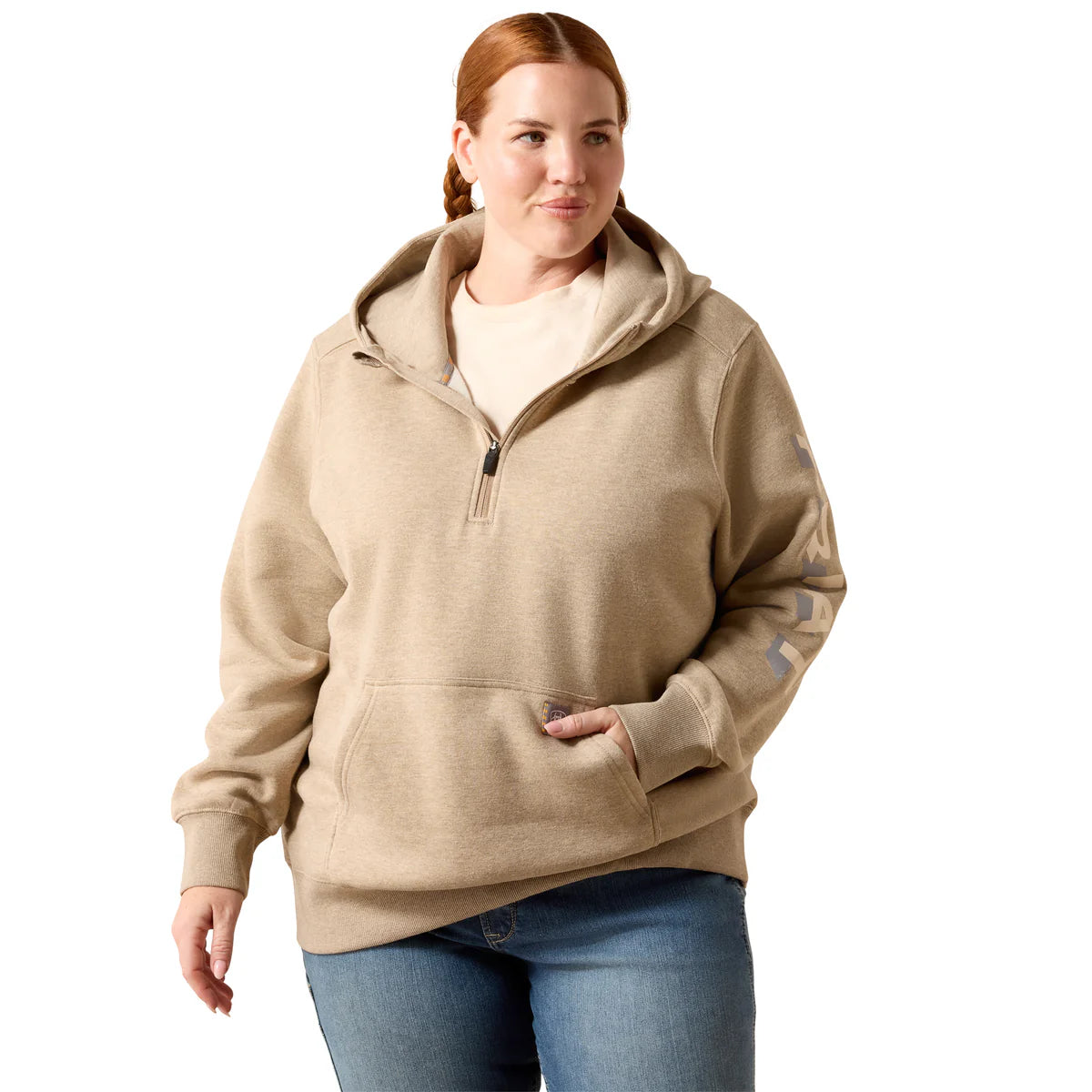 Ariat Womens Rebar Lightweight Logo 1/2 Zip Hoodie