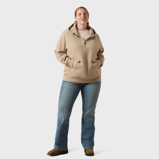 Ariat Womens Rebar Lightweight Logo 1/2 Zip Hoodie