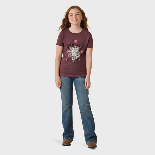 Ariat Girls Skull Florals SS Tee