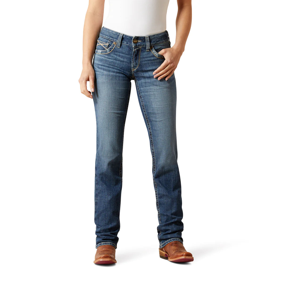 Ariat Womens Estelle Mid Rise Straight Leg Jeans