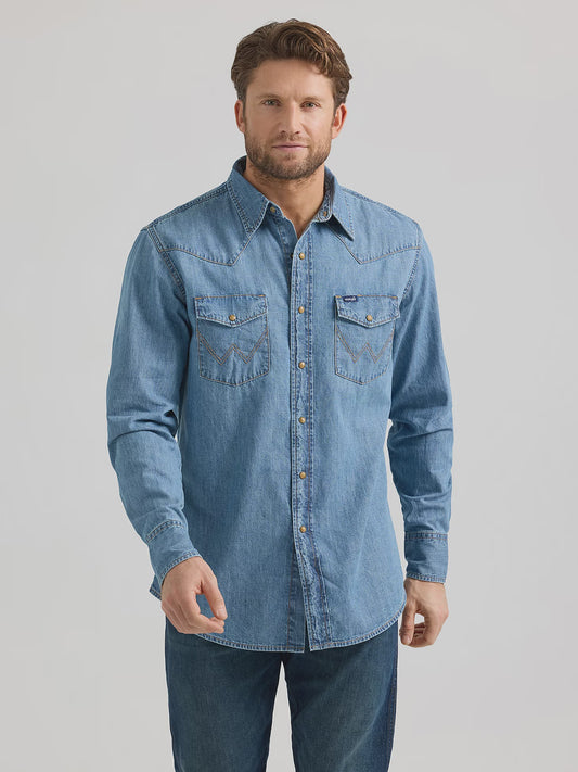 Wrangler Mens Classic Fit Denim L/S Shirt