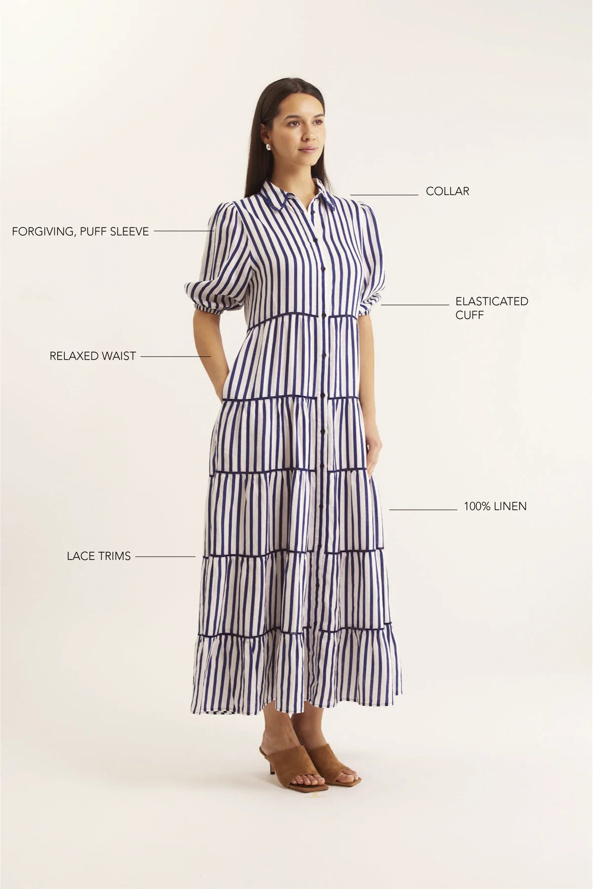 Alessandra Marlow Breton Linen Dress