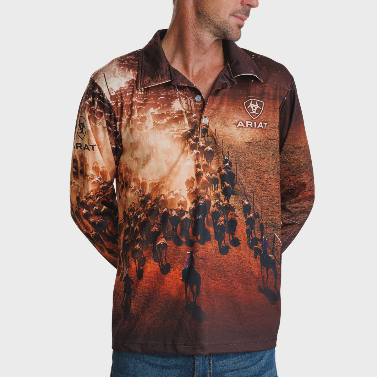 AriatUni Fishing Shirt Cattle Muster