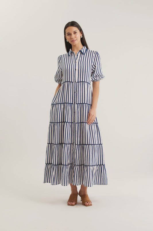 Alessandra Marlow Breton Linen Dress