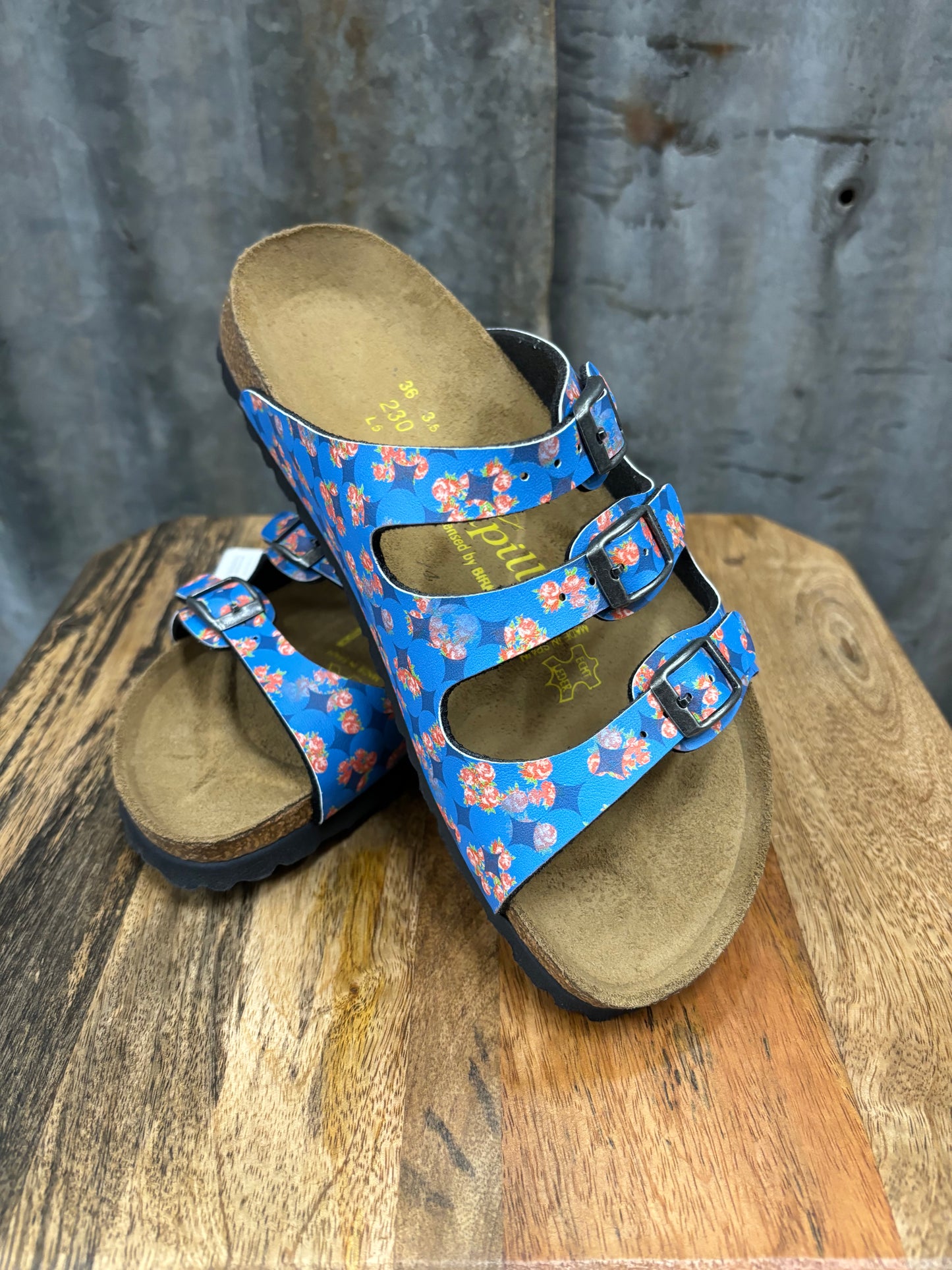 $20 Birkenstock FIRESALE Floral Circles Blue