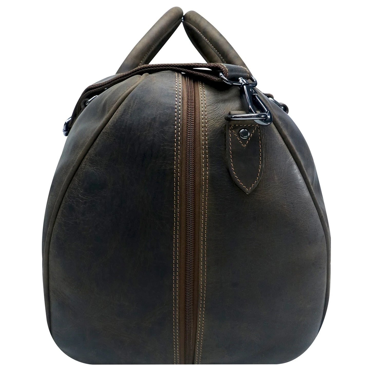 Green Wood Leather Hunter Large Duffel Bag