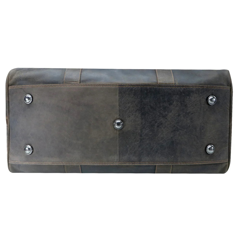 Green Wood Leather Hunter Large Duffel Bag