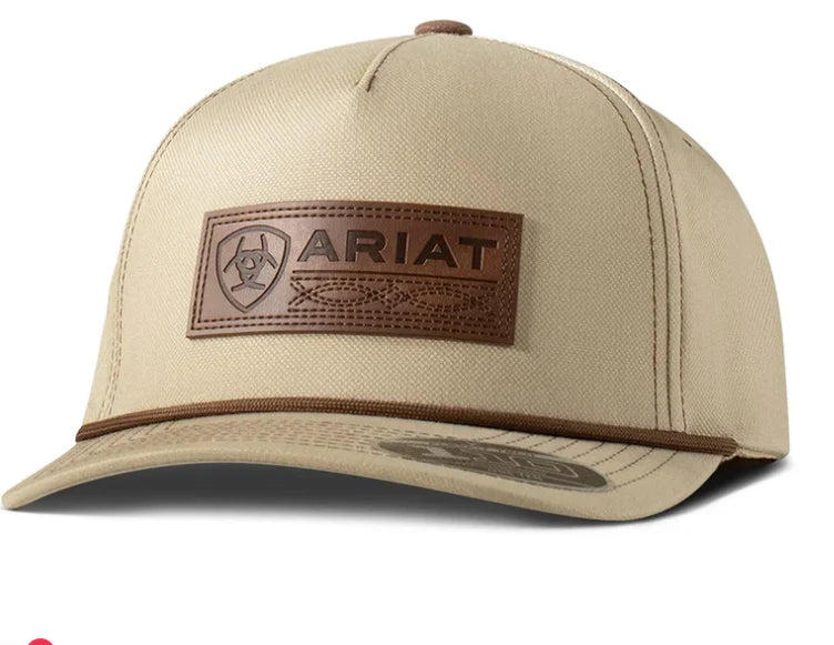 Ariat  Mens PATCH Fabric Snapback Khaki Cap