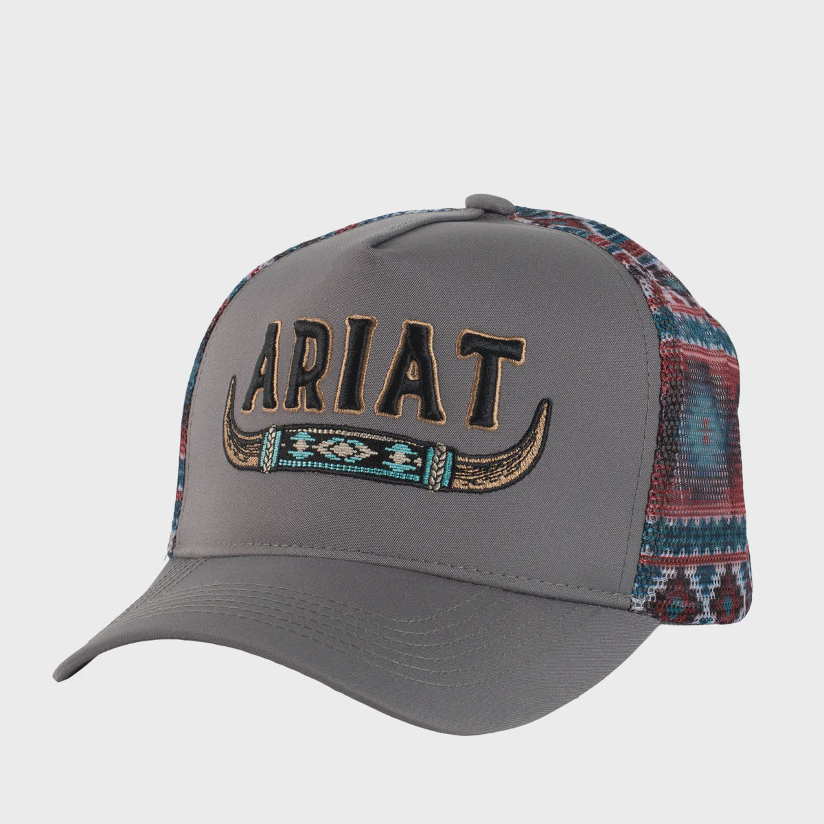 Ariat Long Horn Trucker Cap Grey