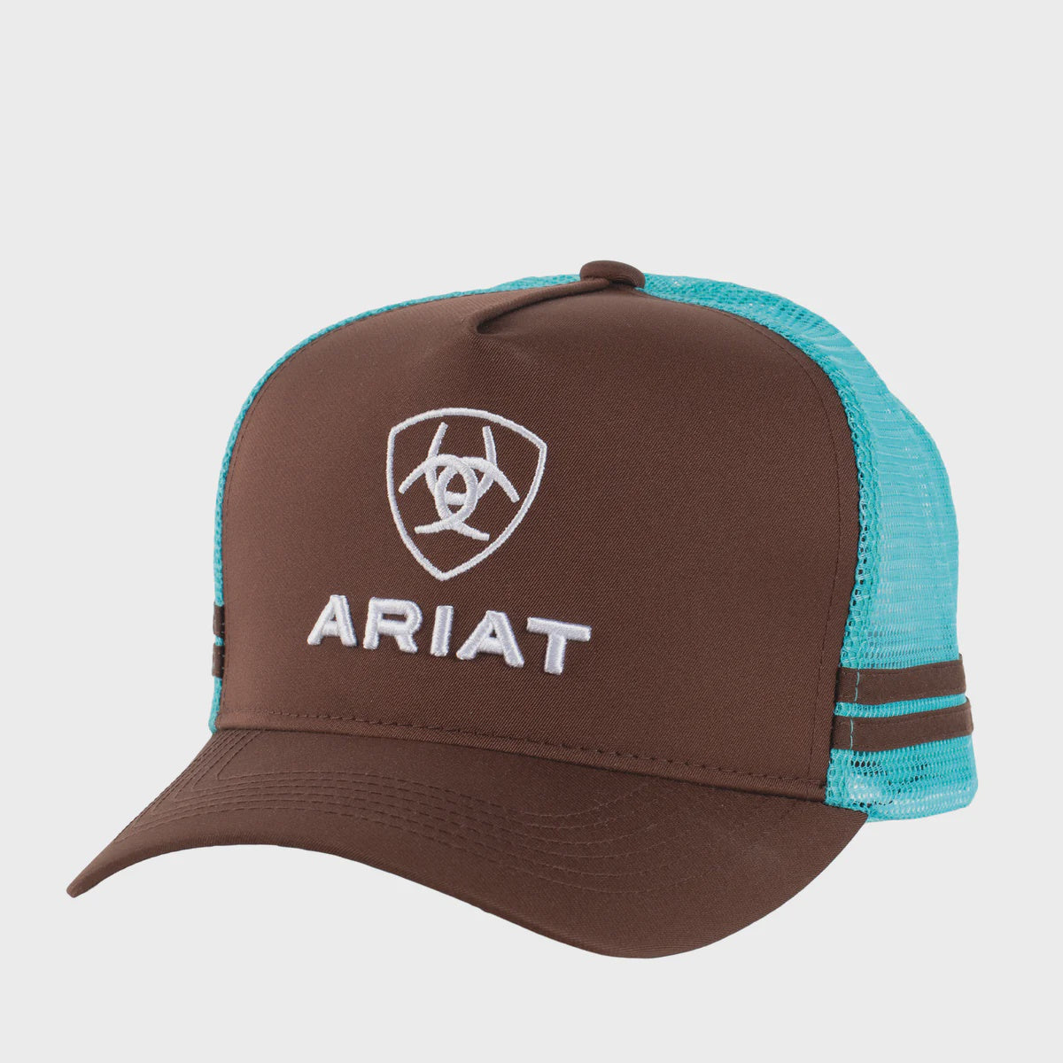 Ariat Stacked Logo Trucker Cap Brown/Turquoise