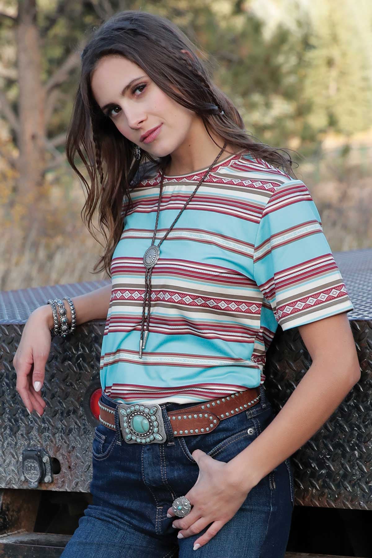 Womens Cruel Girl Aztec SS TShirt