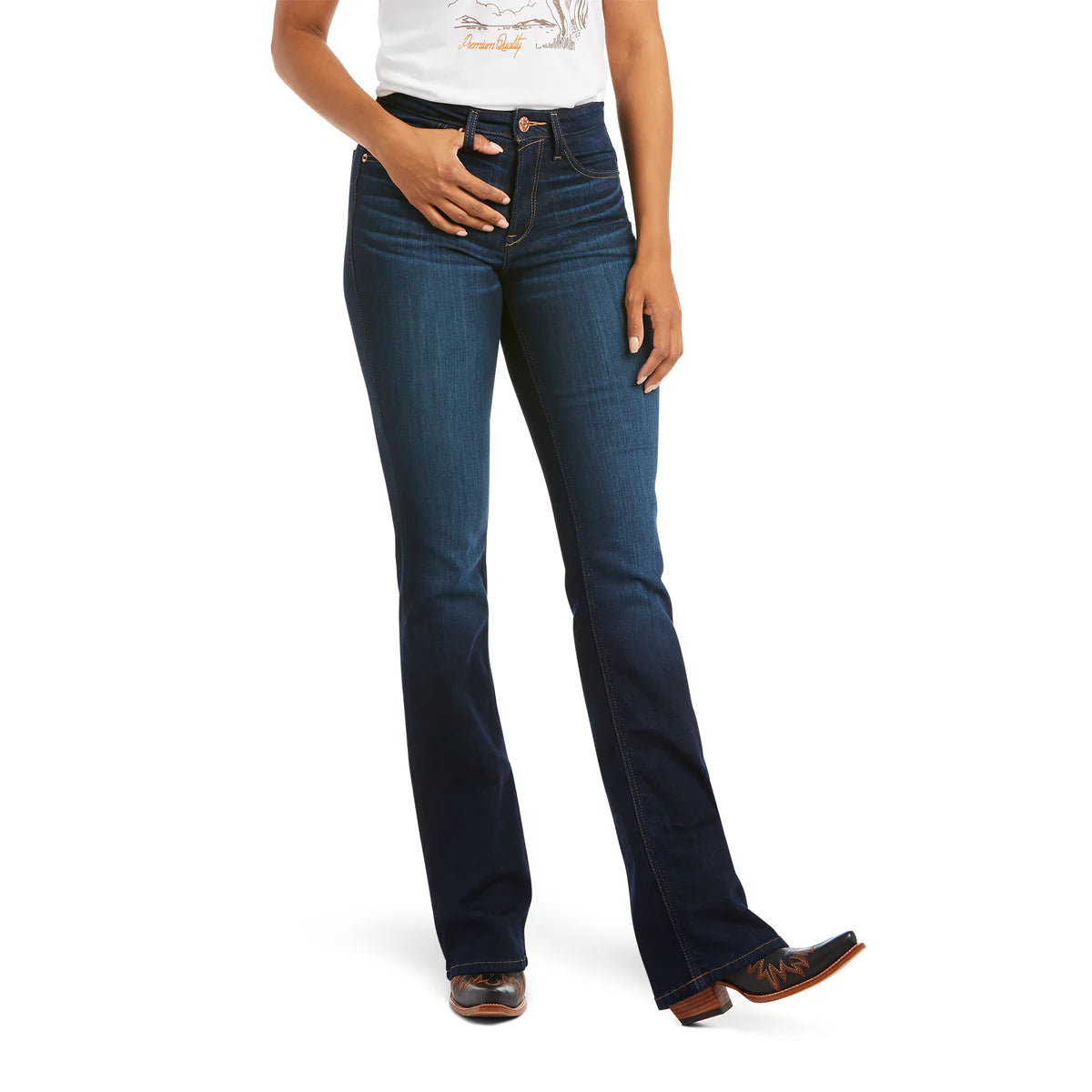 Ariat Womens Real High Rise Boot Cut Ballary Jeans