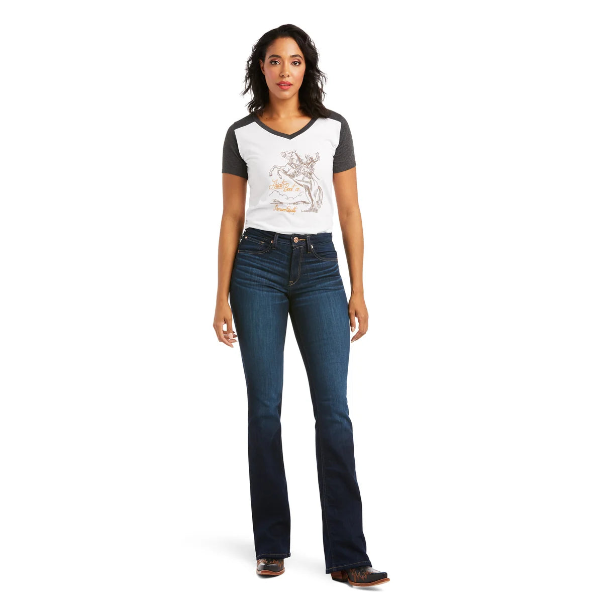 Ariat Womens Real High Rise Boot Cut Ballary Jeans