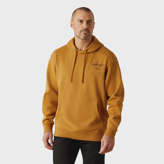 Ariat Mens Southwest Simple Buckle Hoodie in Bone Brown
