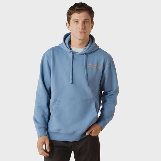 Ariat Mens Sun Valley Circle Hoodie in Coronet Blue