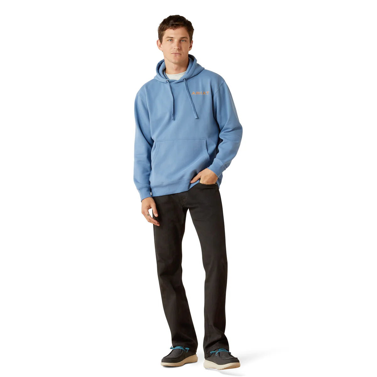 Ariat Mens Sun Valley Circle Hoodie in Coronet Blue