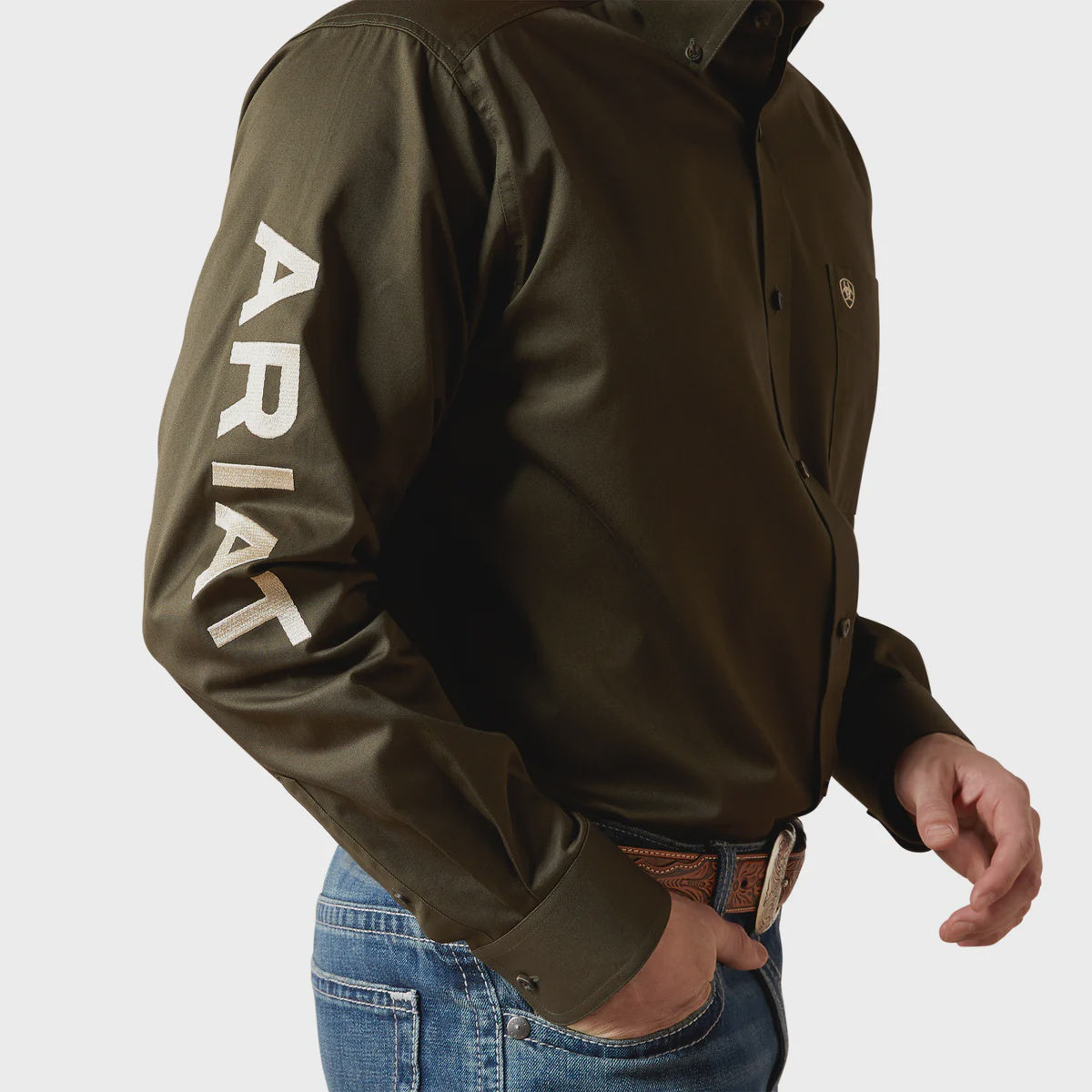 Ariat Mens Team Logo Twill L/S Shirt