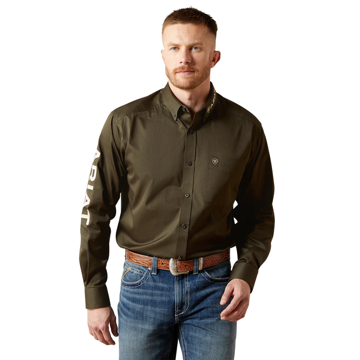 Ariat Mens Team Logo Twill L/S Shirt