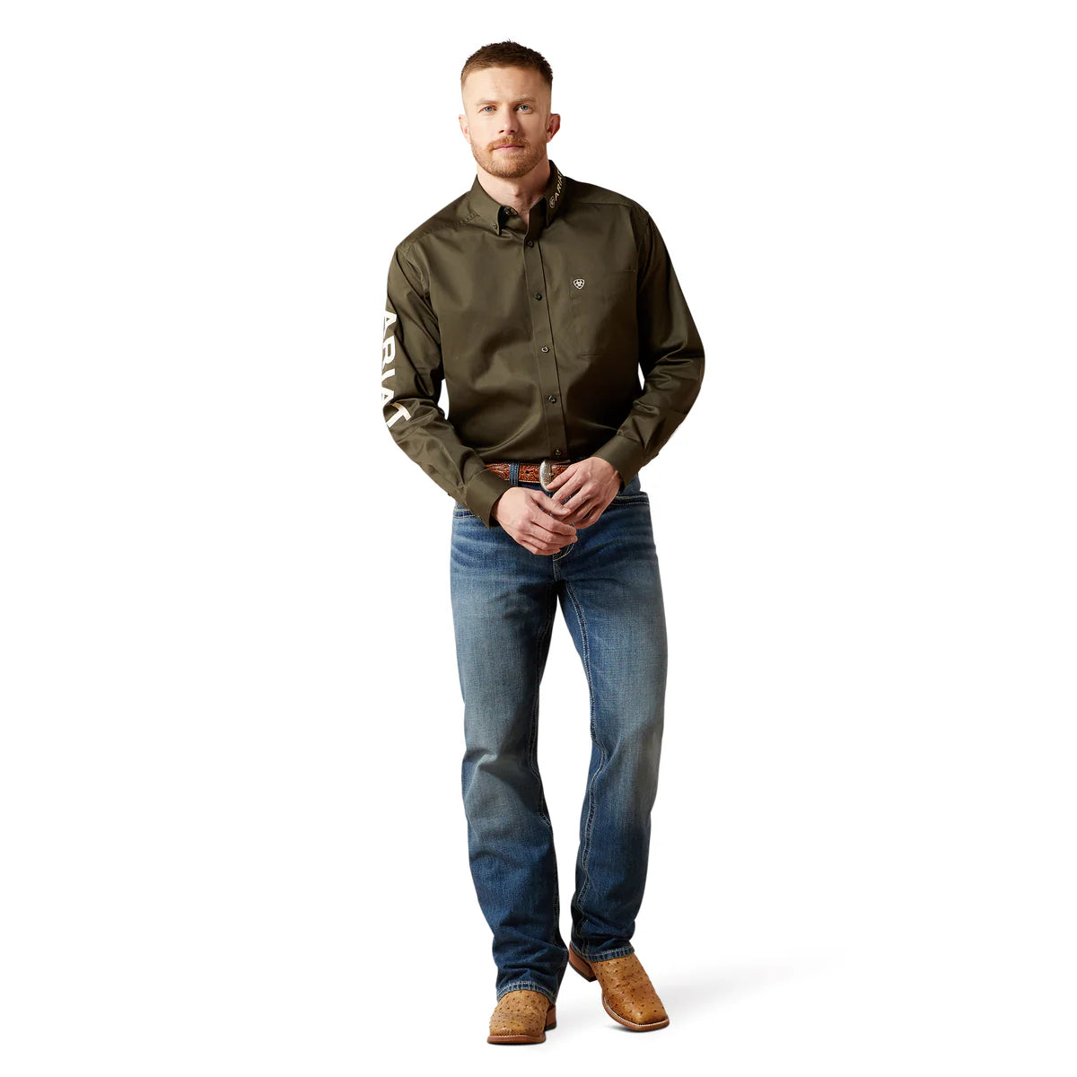 Ariat Mens Team Logo Twill L/S Shirt