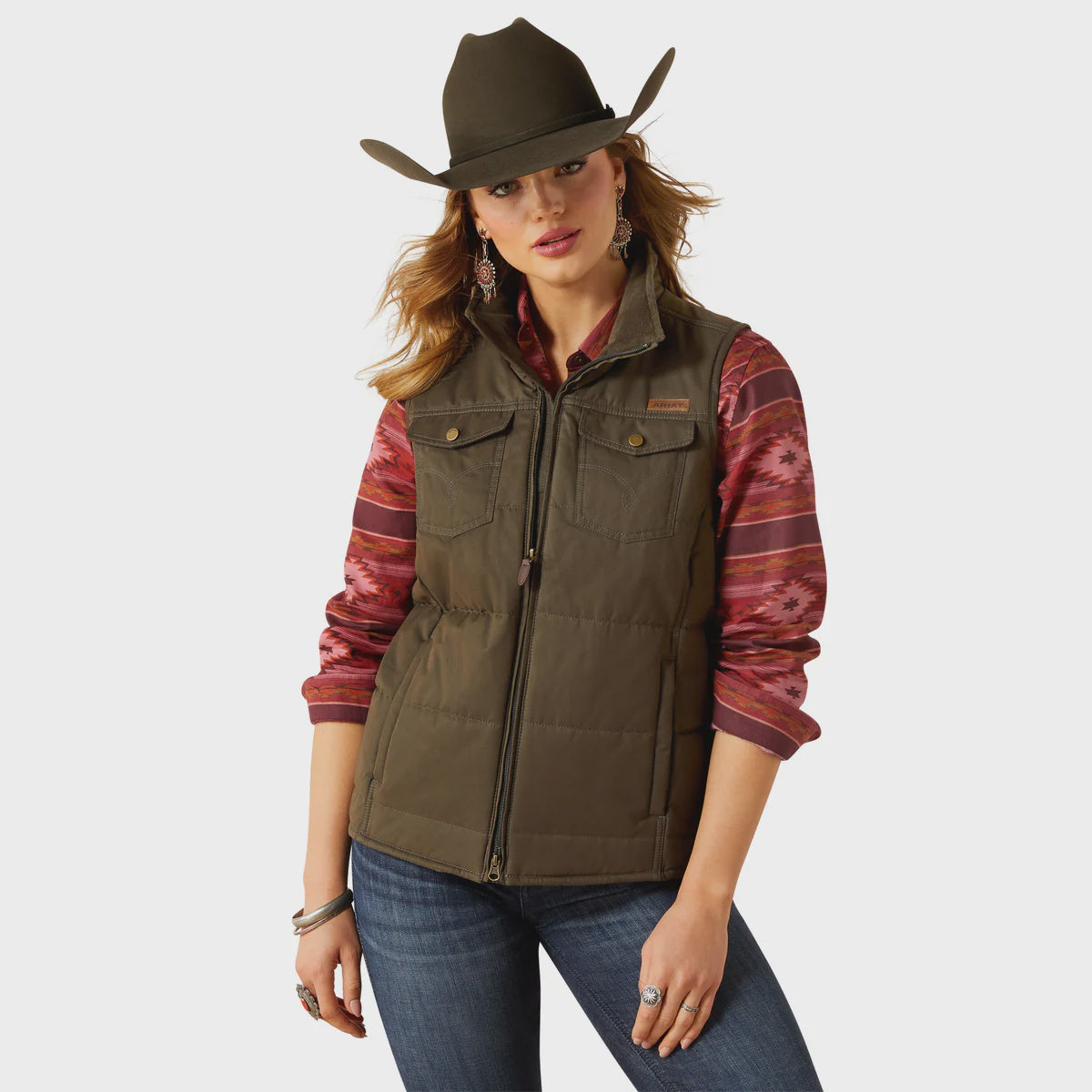 Ariat Womens Grizzly Quilted Vest Earth