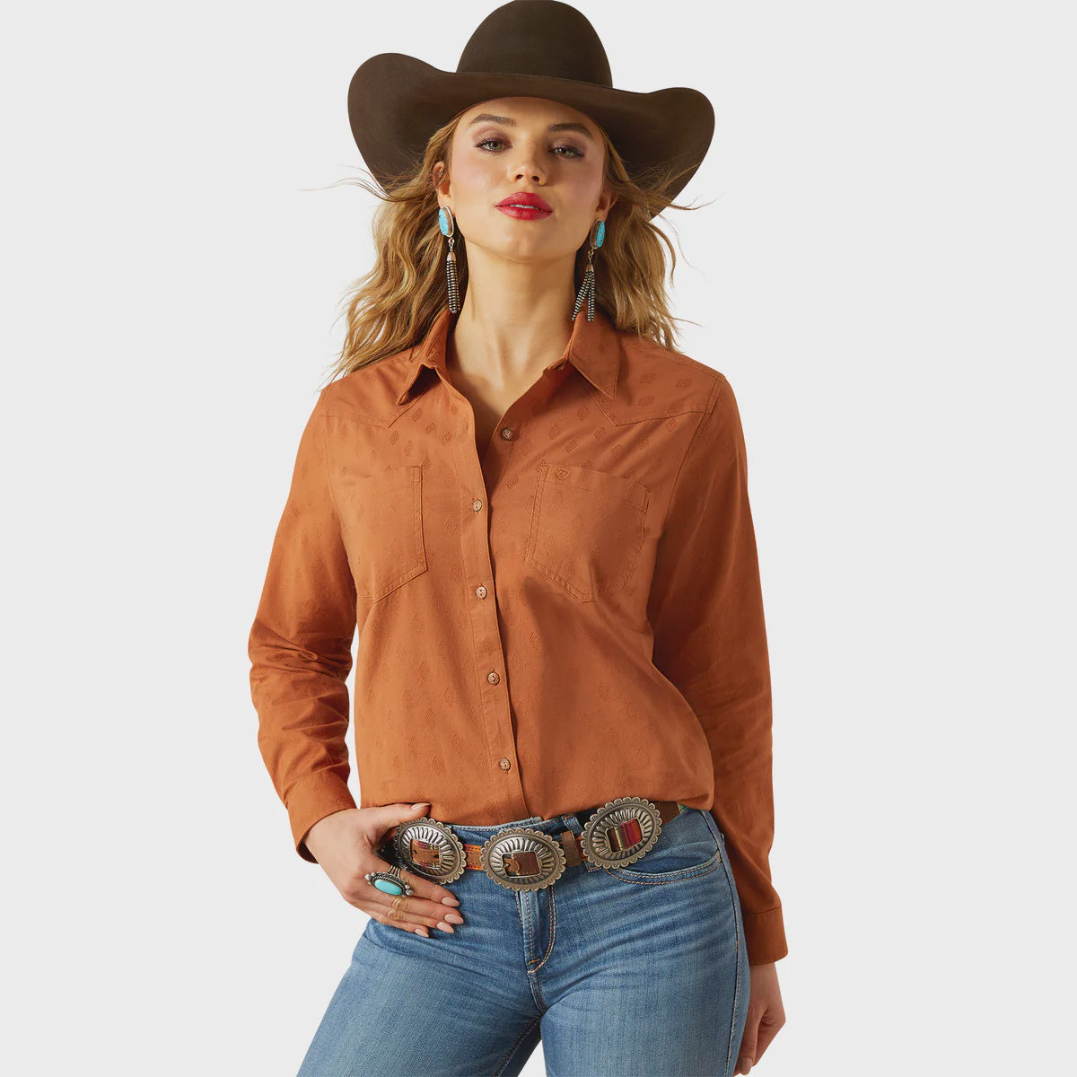 Ariat Womens Billie Jean LS Shirt Glazed Ginger Dobby