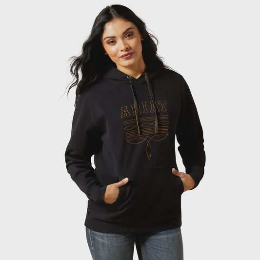 Ariat Womens Booted Logo Hoodie Black