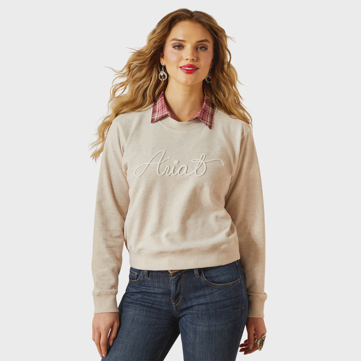 Ariat Womens Essential Crew Sweatshirt in Oatmeal