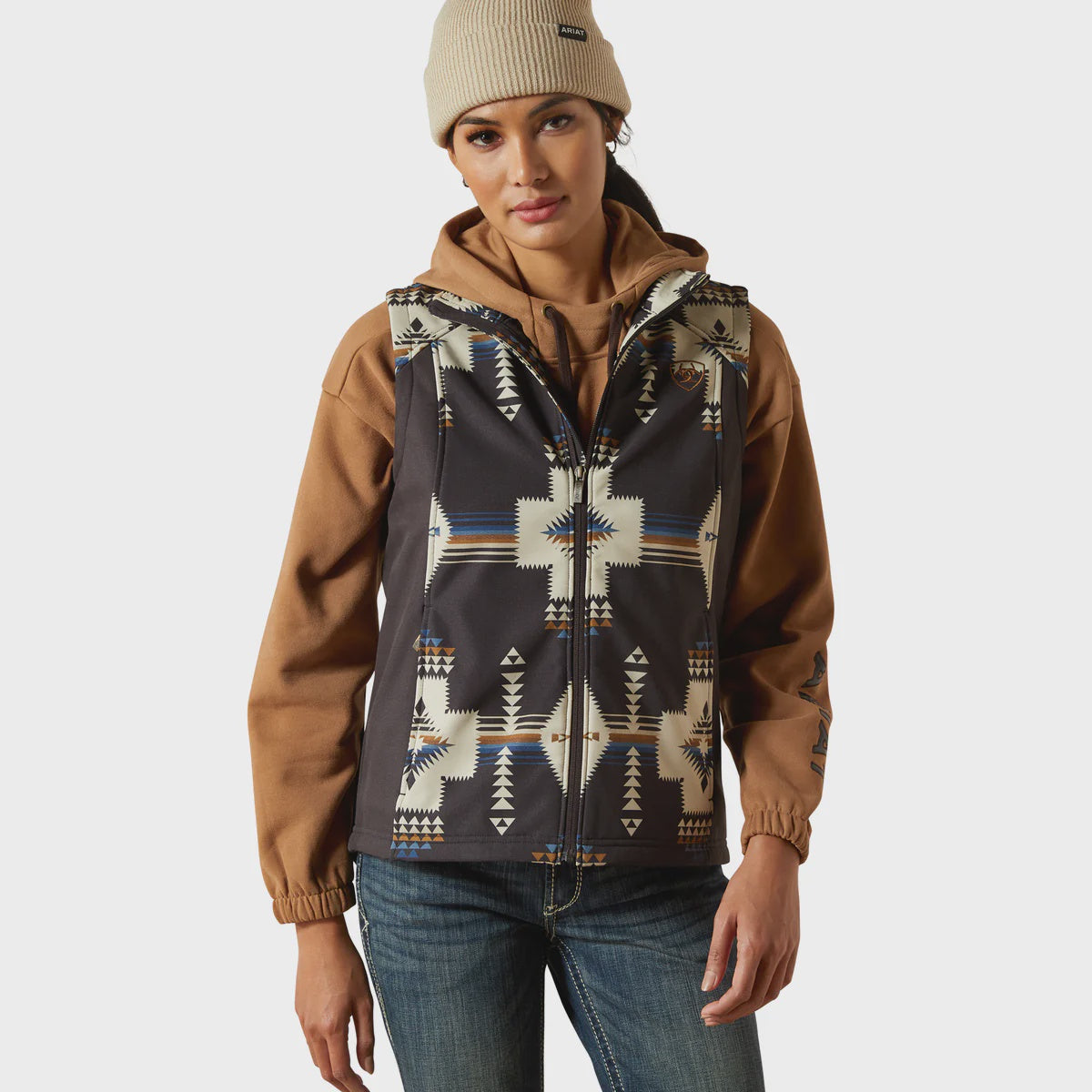 Ariat Womens Logo Softshell Print Vest