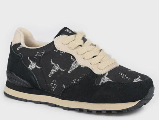 Roper Womens Giddyup Black Longhorn Shoes