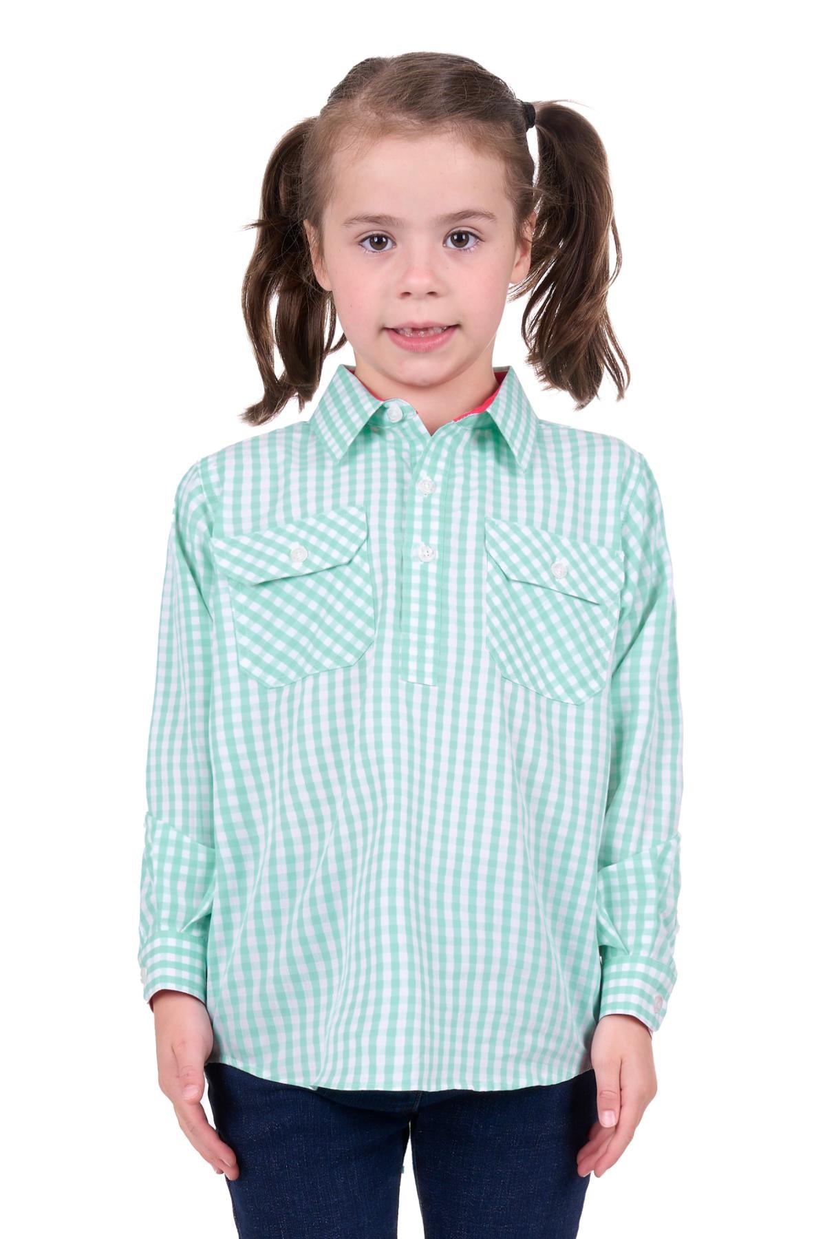 Hard Slog Kids Lize 1/2 Plkt LS Shirt