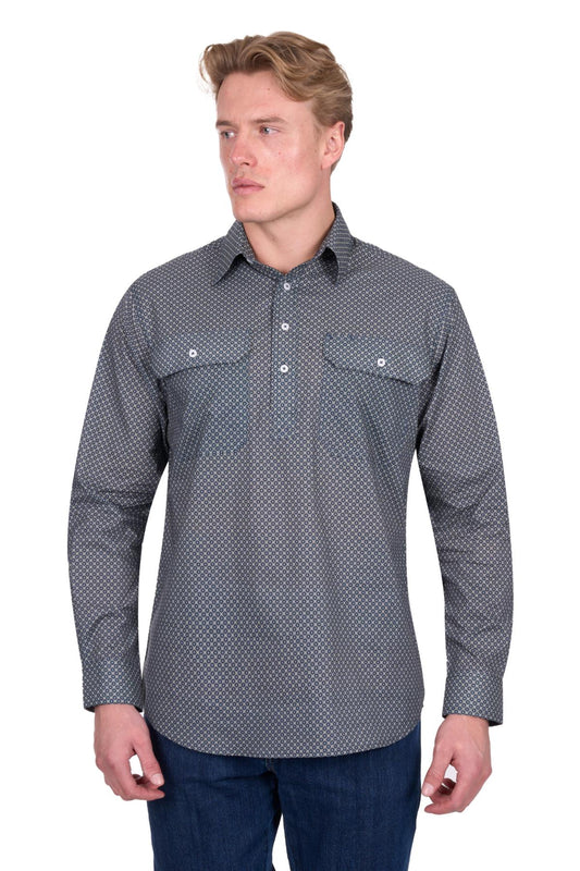 Hard Slog Mens Tomson 1/2 PLKT LS Shirt
