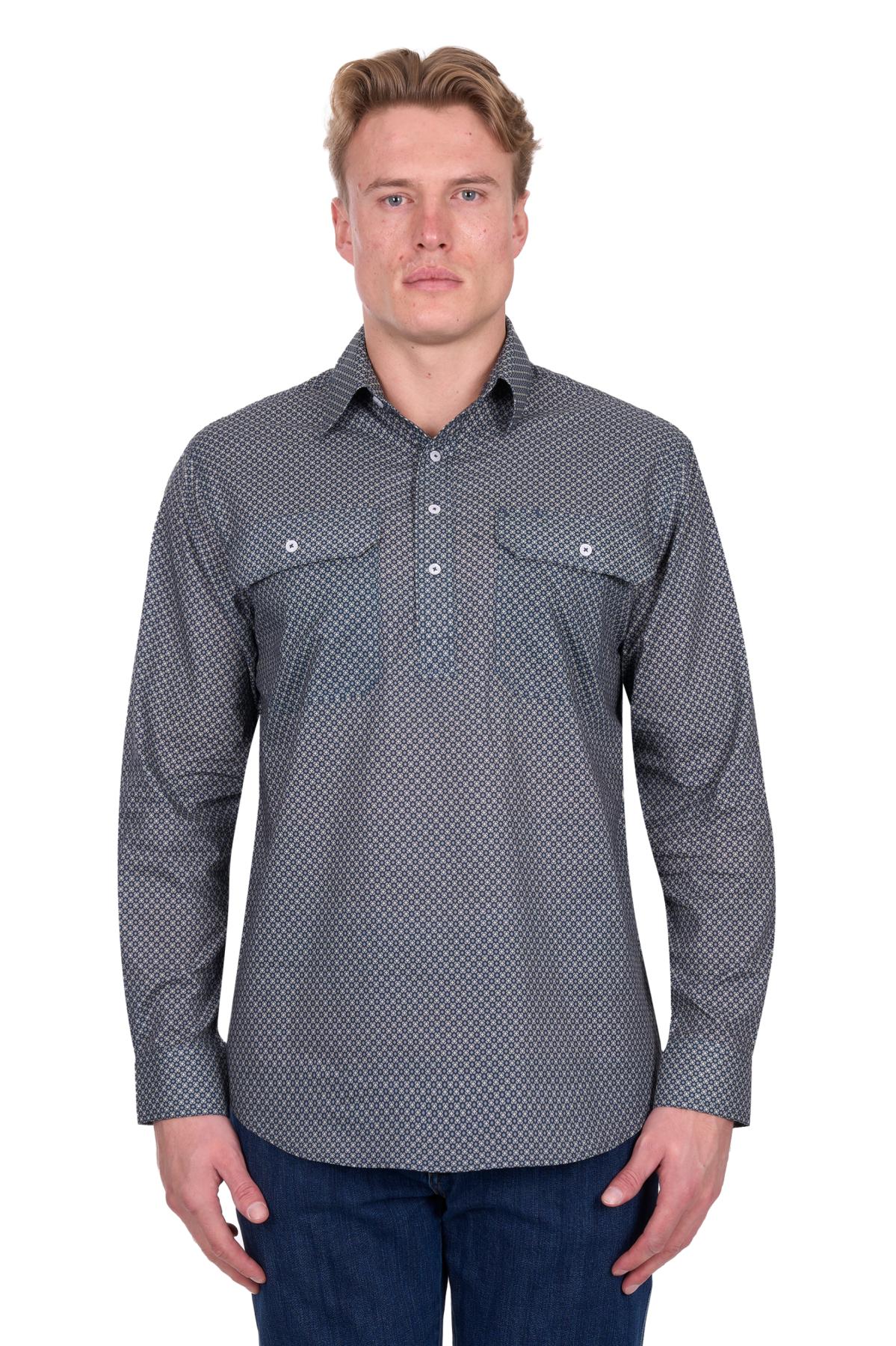 Hard Slog Mens Tomson 1/2 PLKT LS Shirt