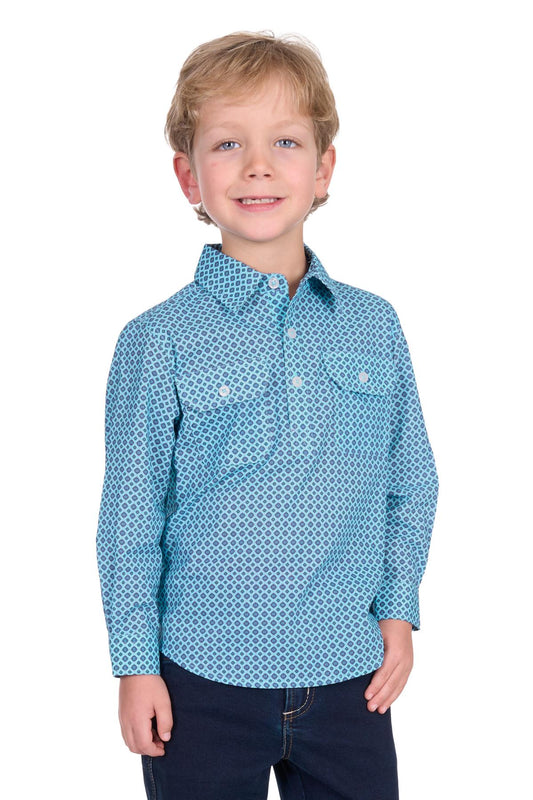 Hard Slog  Kids Lygon 1/2 PLKT LS Shirt
