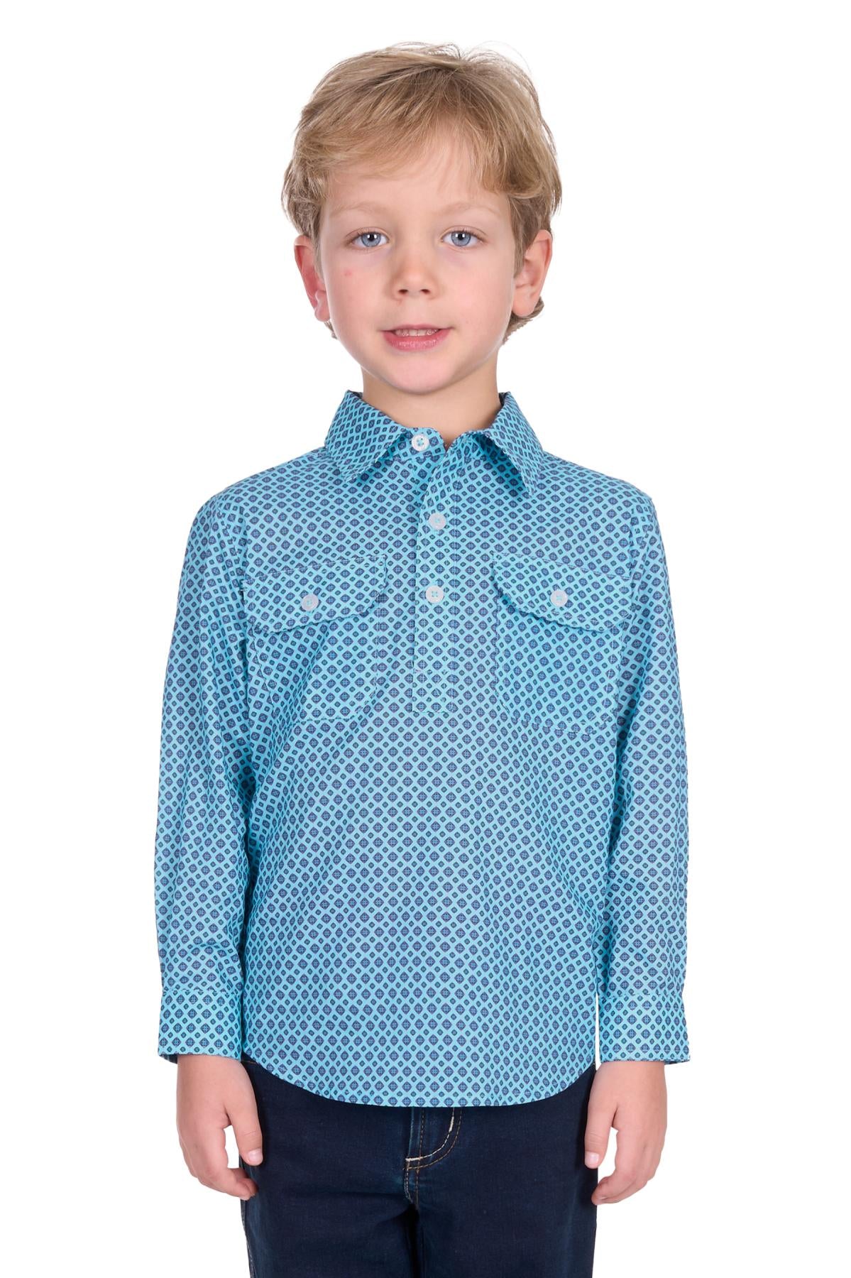 Hard Slog  Kids Lygon 1/2 PLKT LS Shirt