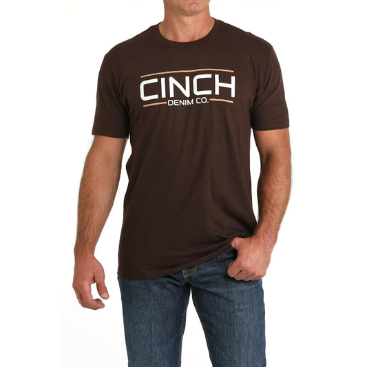 Cinch Mens Brown Logo Graphic SS Tee