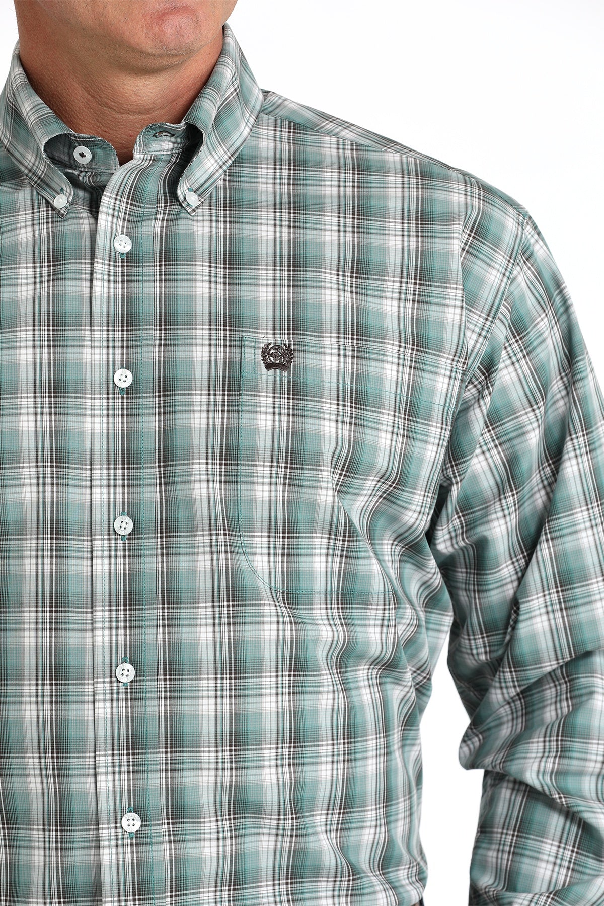 Cinch Mens Classic LS Shirt - Green Check