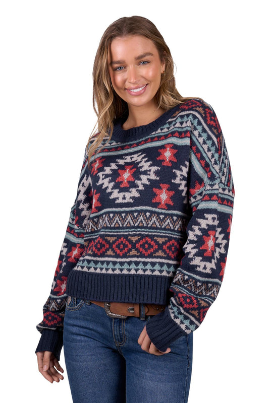 Pure Western Womens Tracy Jumper in Navy