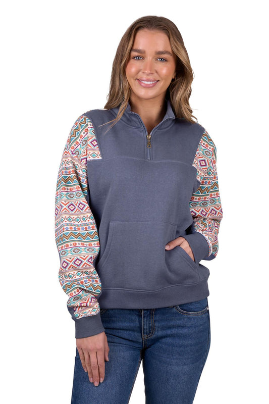 Pure Western Womens Sally 1/4 Zip Pullover in Multi