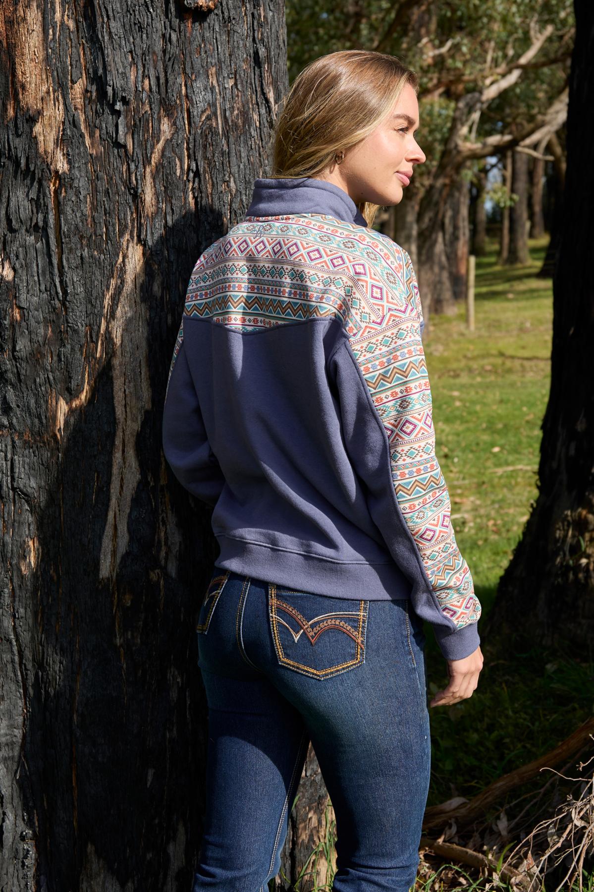 Pure Western Womens Sally 1/4 Zip Pullover in Multi