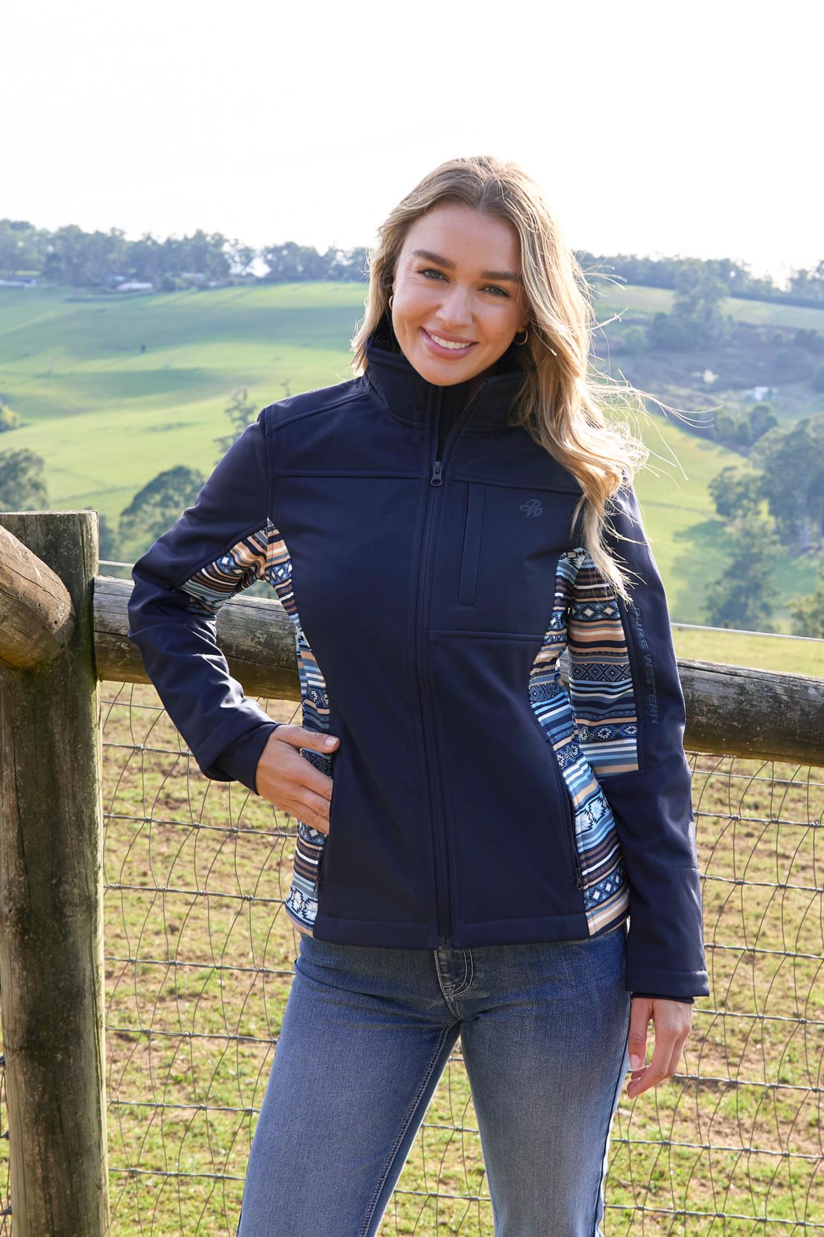 Pure Western Womens Misha Softshell Jacket in Navy