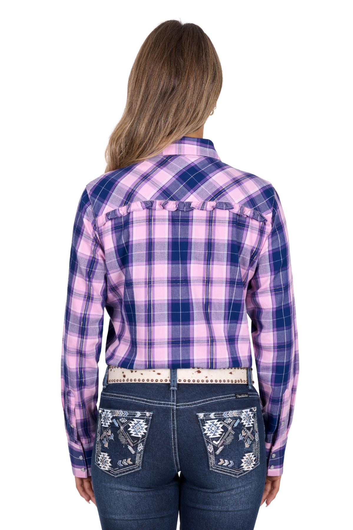 Pure Western Womens Arleen Check Western LS