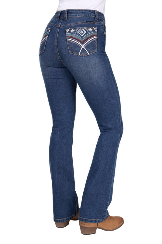 Pure Western Womens Mary High Rise Boot Cut Jeans