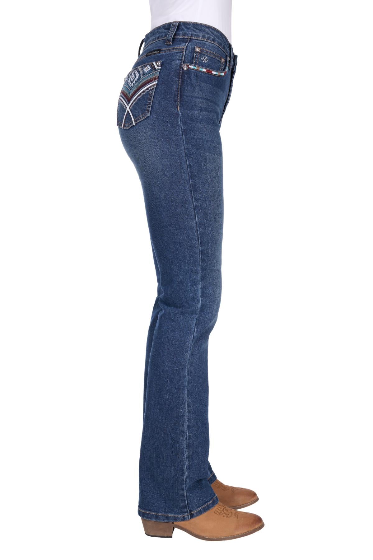 Pure Western Womens Mary High Rise Boot Cut Jeans