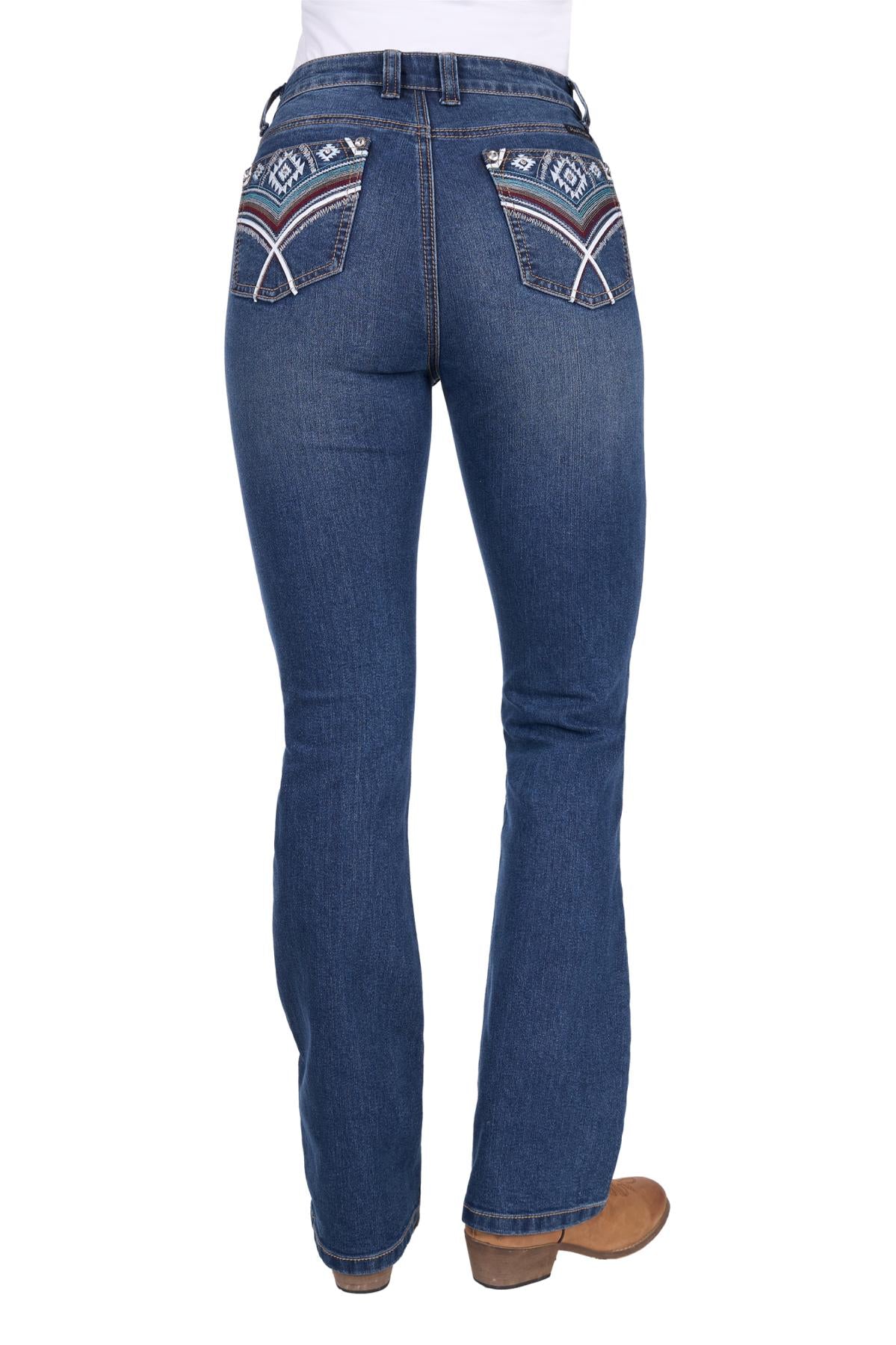 Pure Western Womens Mary High Rise Boot Cut Jeans