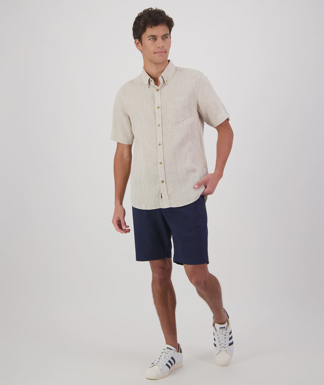 Swanndri Mens Humber Linen Short Sleeved Shirt