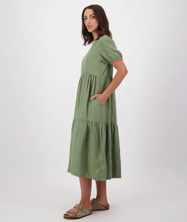 Swanndri Womens Alma Gathered Dress in Clover
