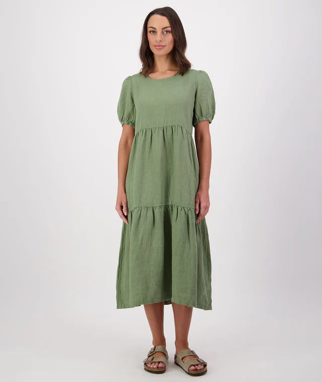 Swanndri Womens Alma Gathered Dress in Clover