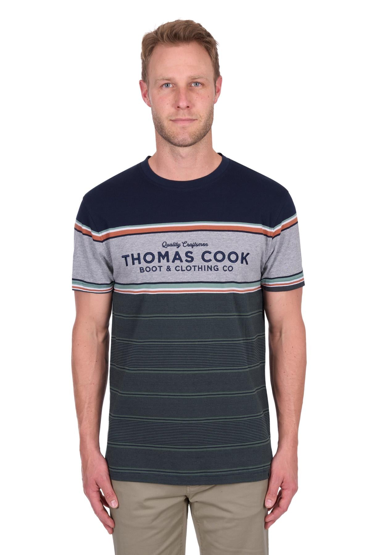 Thomas Cook Mens Dion Short Sleeve Navy/Green Tee