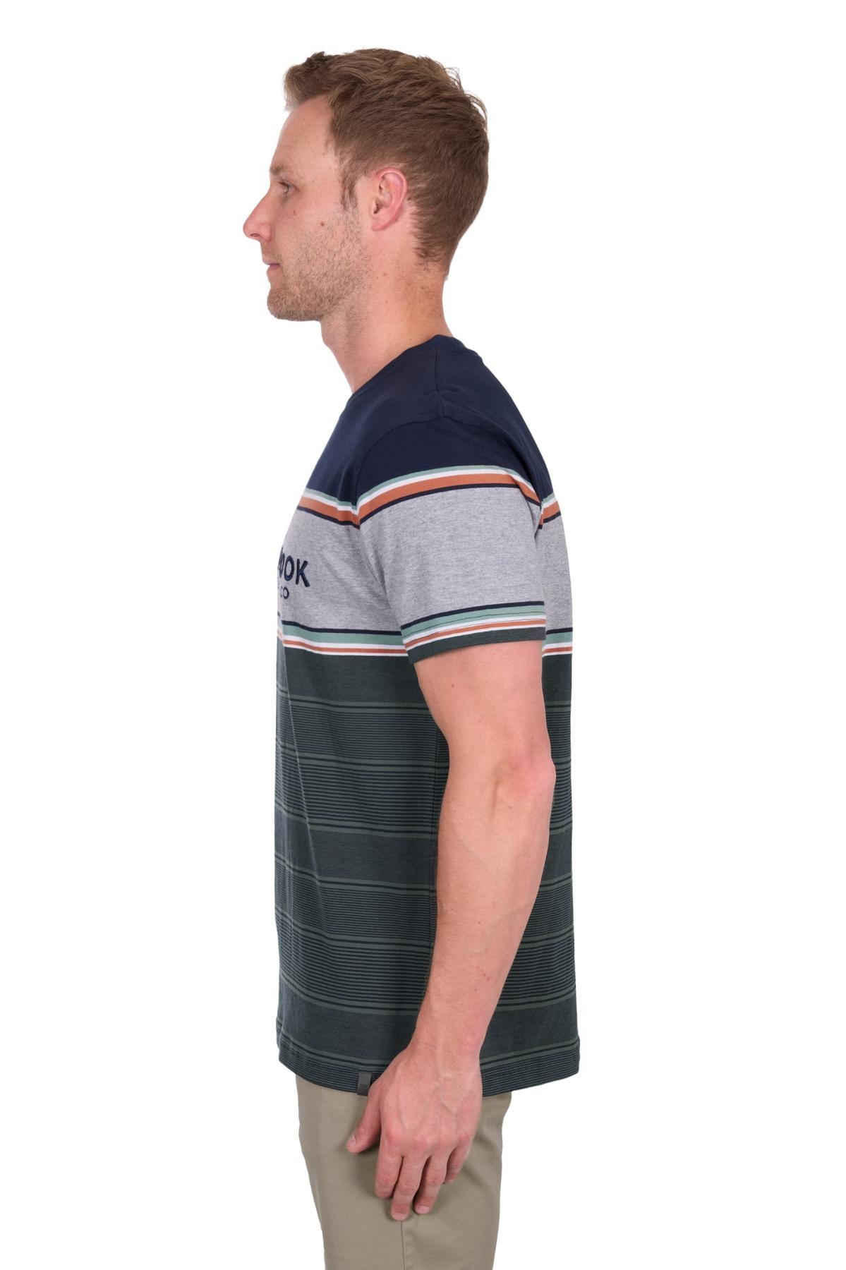 Thomas Cook Mens Dion Short Sleeve Navy/Green Tee