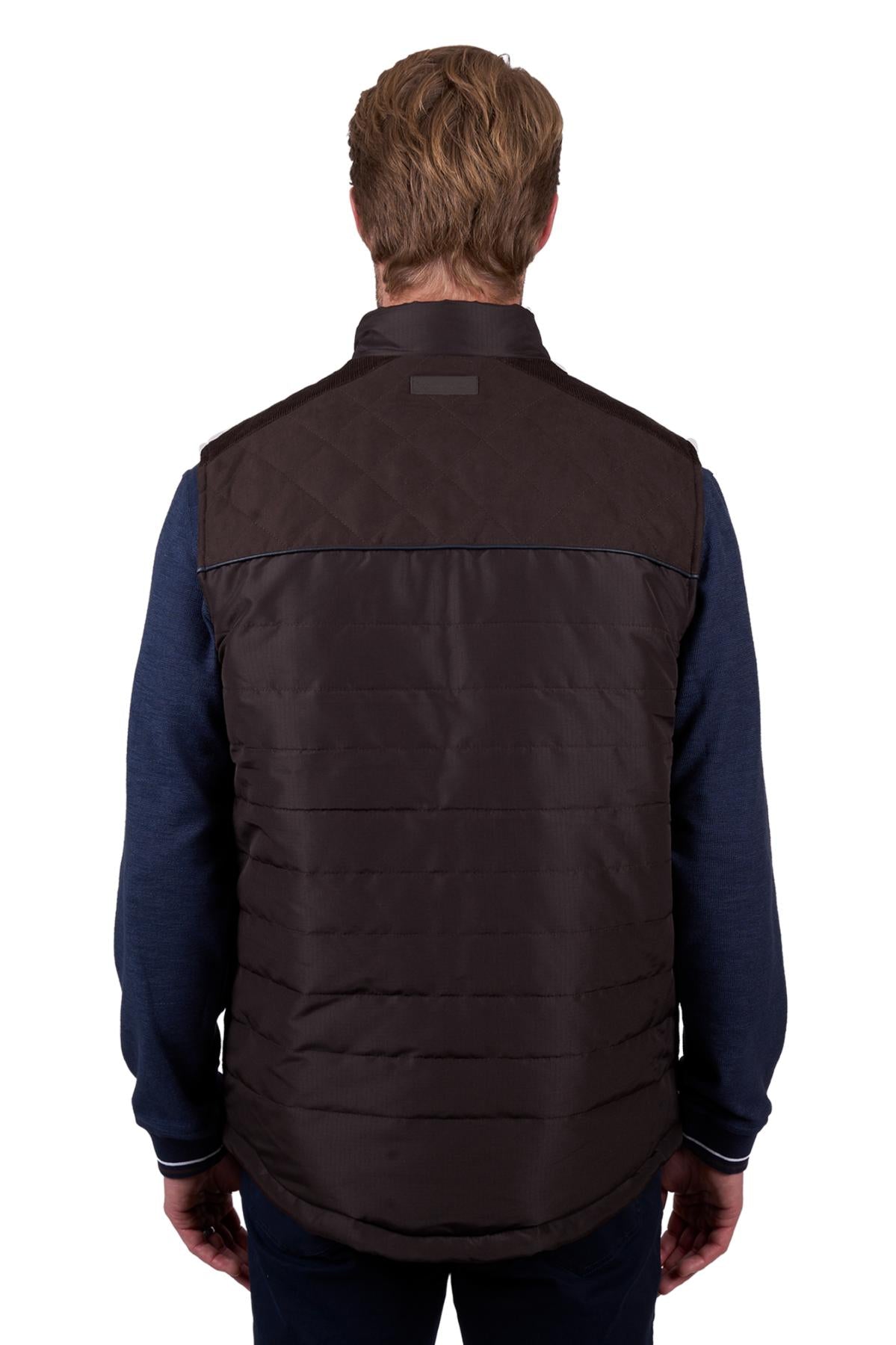 Thomas Cook Mens Nathan Reversible Vest in DarkBrown/Navy